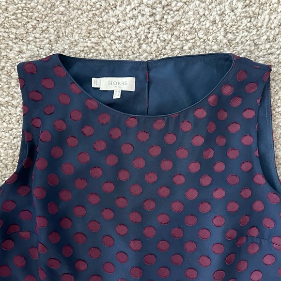 Hobbs Adeline dress Navy / Burgandy size 10 - Picture 2 of 10